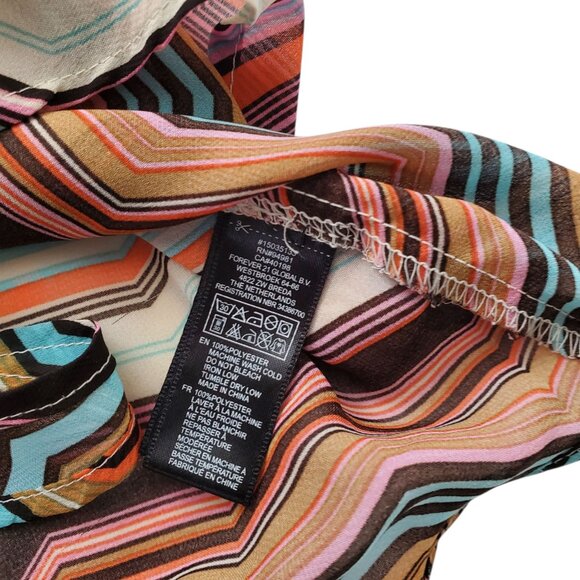 MULTI-COLOR CHEVRON PRINT FOREVER 21 TOP SMALL - Picture 5 of 8